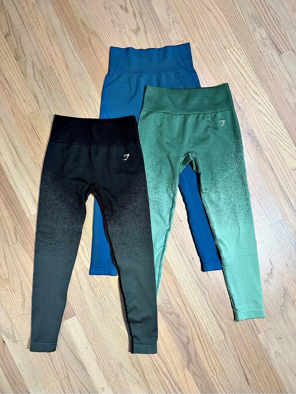Gymshark Leggings Seamless BUNDLE Black, Blue & Green